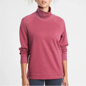 Athleta Cozy Karma Side Zip Funnel Neck Soft Plush Interior Sweatshirt S